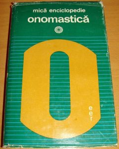 Mică enciclopedie de onomastică – Christian Ionescu